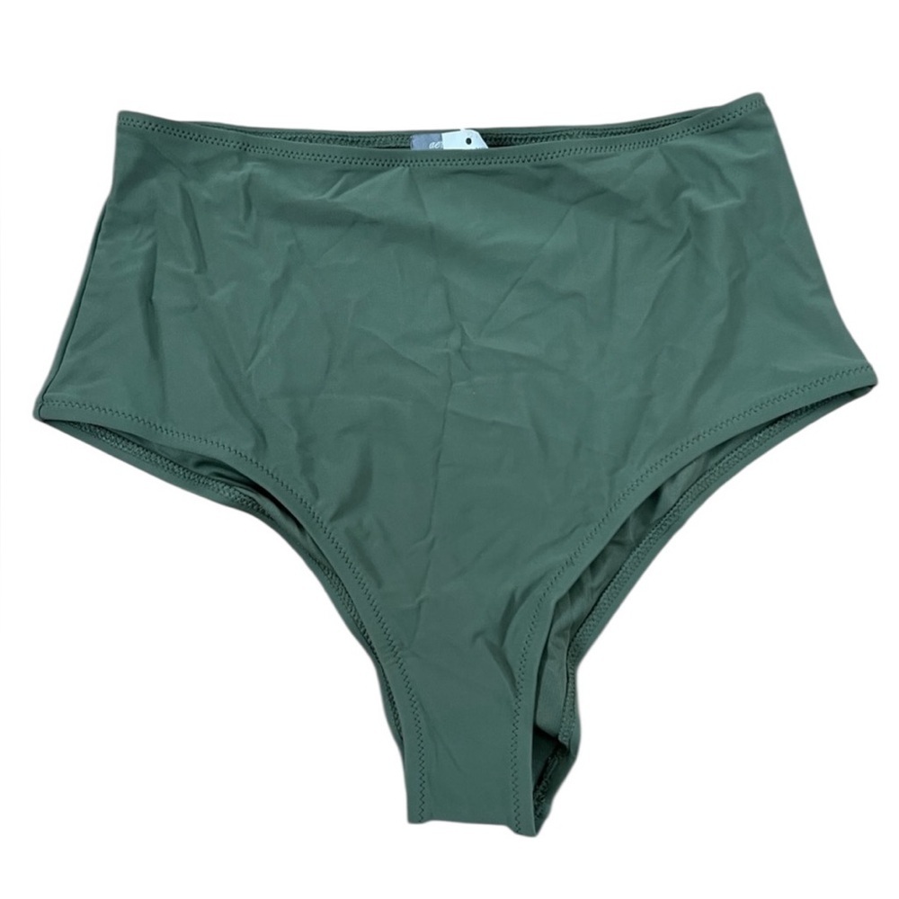 Aerie Womens Dark Green High Waisted Cheeky Bikini‎ Bottom Small NWT